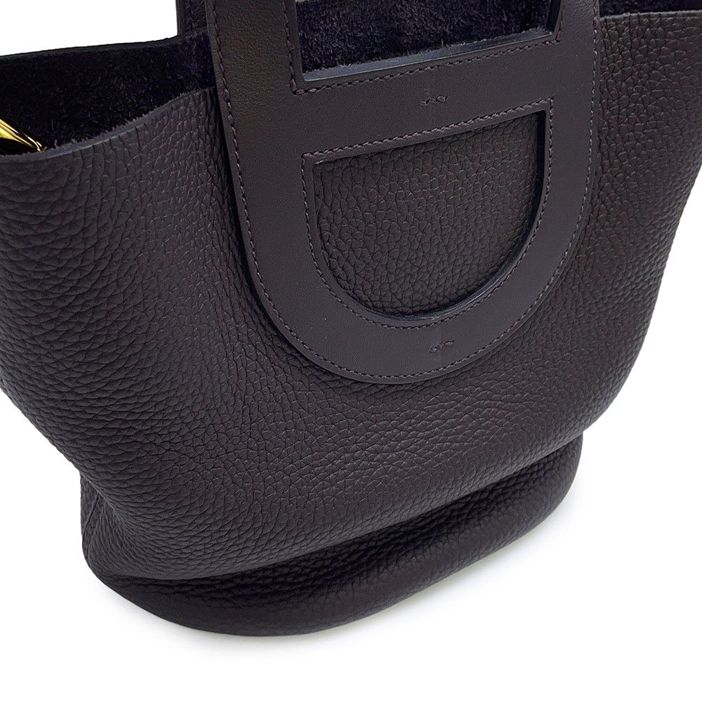 Hermes Tote in the Loop 18 Cassis Gold Taurillon Clemence Swift — view 6