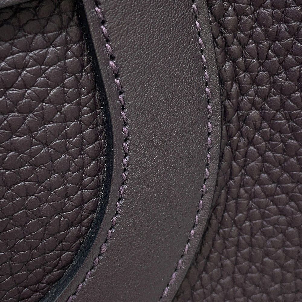 Hermes Tote in the Loop 18 Cassis Gold Taurillon Clemence Swift — view 7