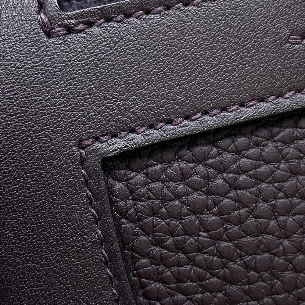 Hermes Tote in the Loop 18 Cassis Gold Taurillon Clemence Swift — view 8