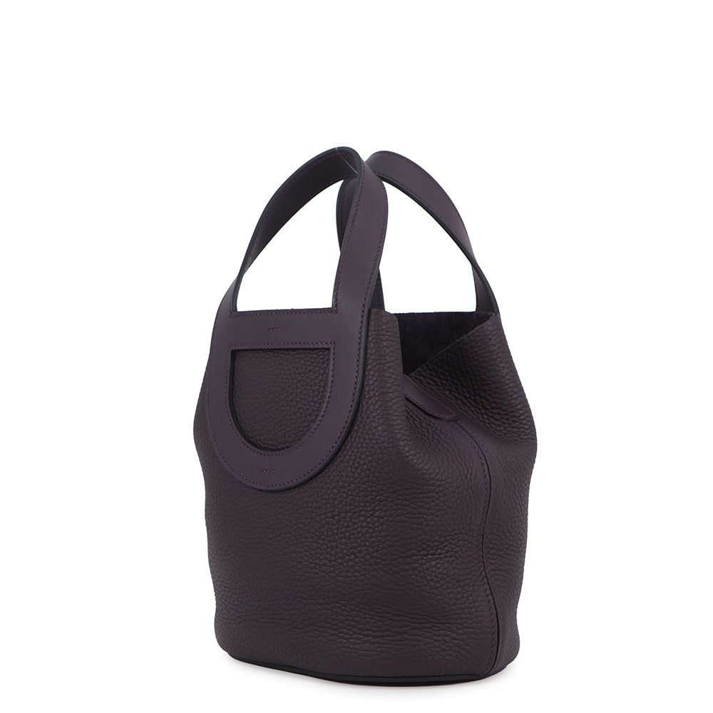 Hermes Tote in the Loop 18 Cassis Gold Taurillon Clemence Swift — view 2