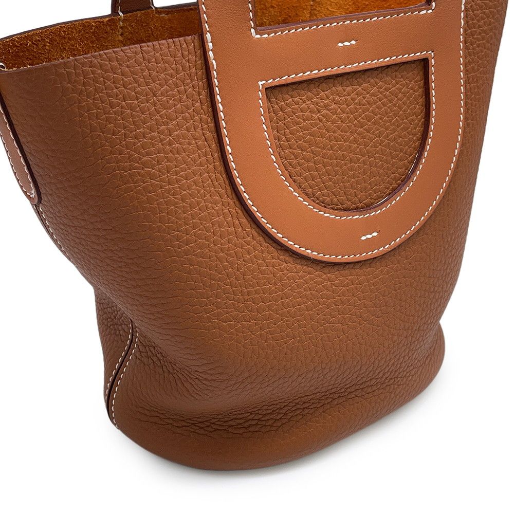 Hermes Tote in the Loop 18 Gold Taurillon Clemence Swift — view 6