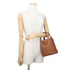 Hermes Tote in the Loop 18 Gold Taurillon Clemence Swift — view 4