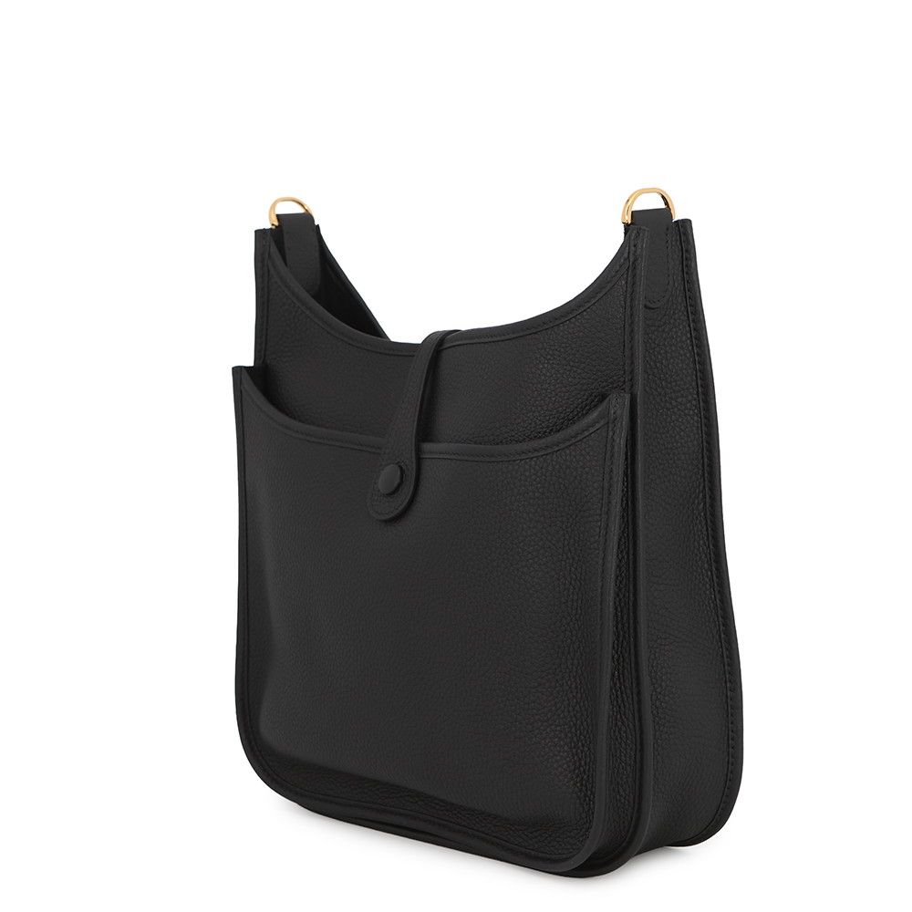 Hermes Shoulder Bag Evelyne 3 PM Black Gold Taurillon Clemence — view 2