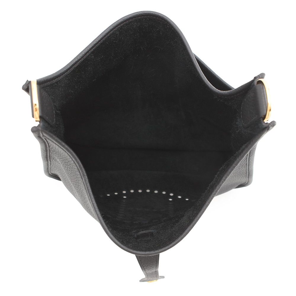 Hermes Shoulder Bag Evelyne 3 PM Black Gold Taurillon Clemence — view 5