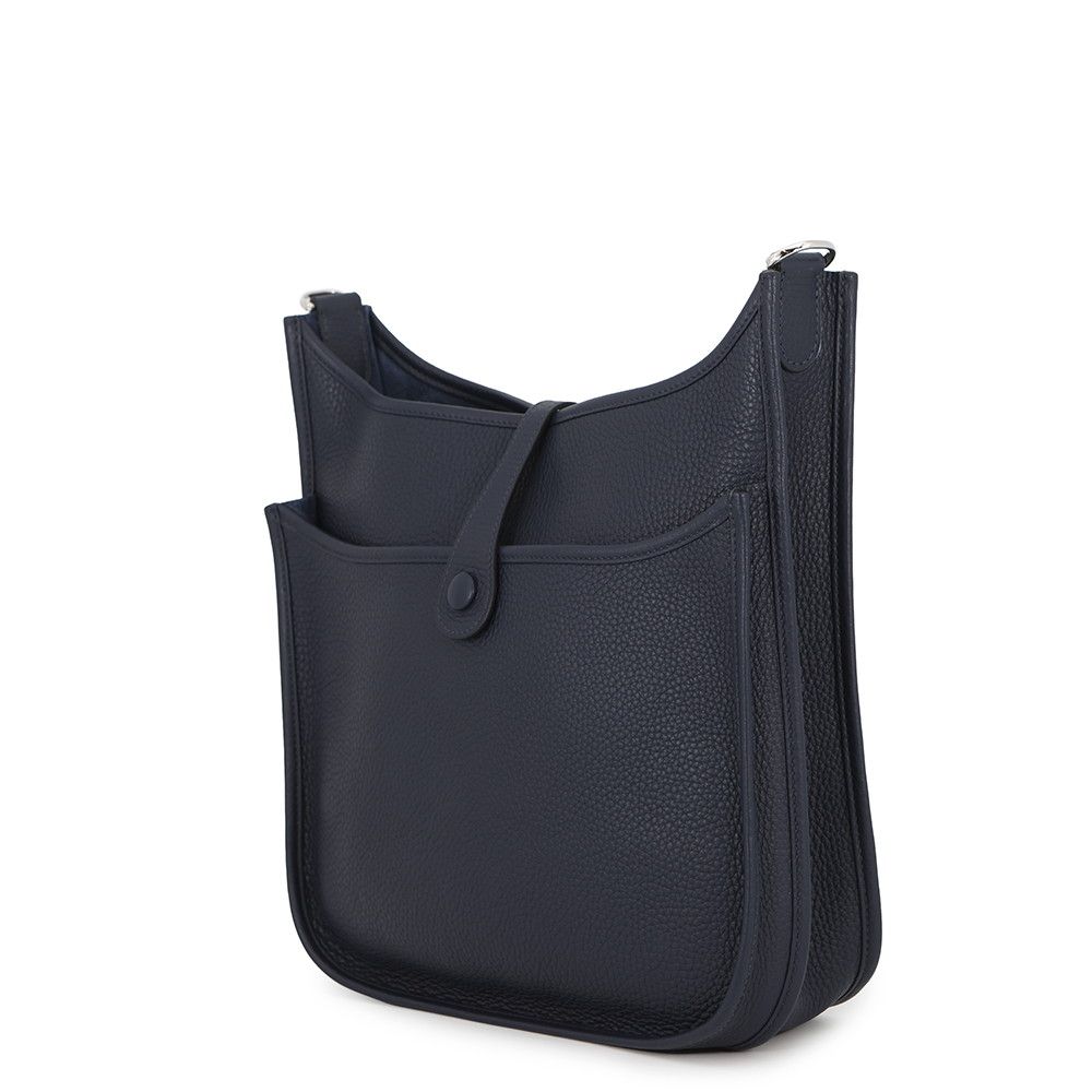 Hermes Shoulder Bag Evelyne 3 PM Blue Nuit Silver Taurillon Clemence — view 2