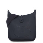 Hermes Shoulder Bag Evelyne 3 PM Blue Nuit Silver Taurillon Clemence