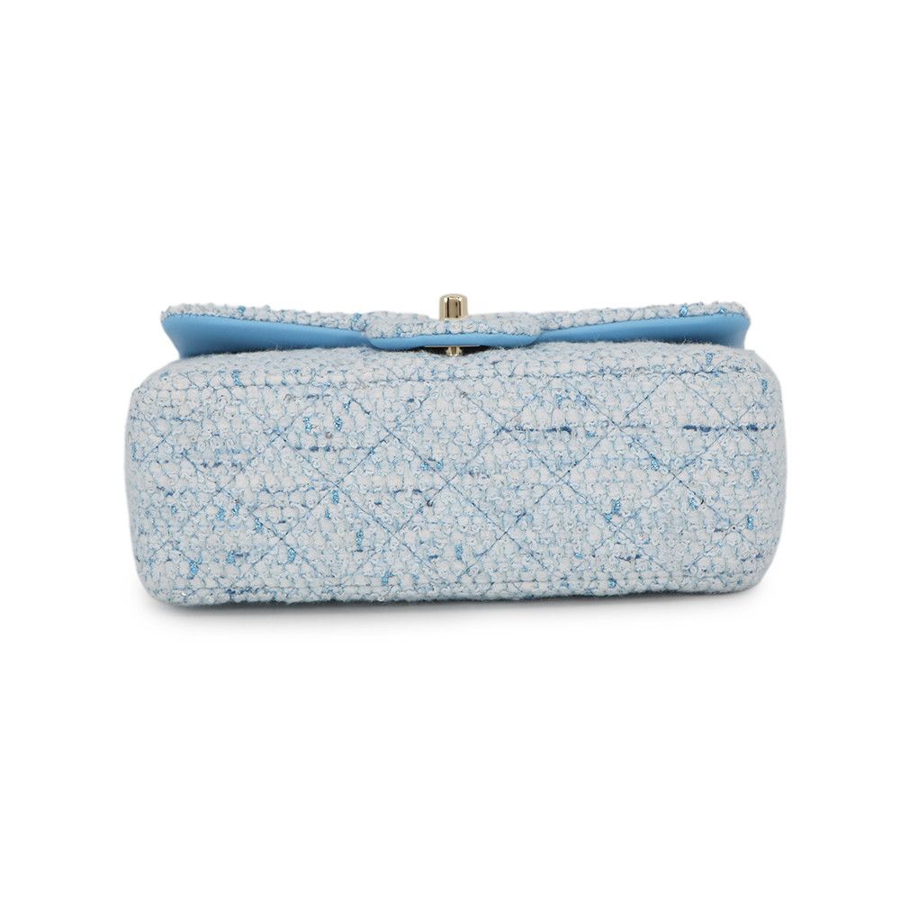 Chanel Chain Shoulder Bag CC Logo Sequin Tweed Mini Flap — view 3