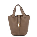 Hermes Handbag Picotin Lock PM Etoupe Gold Taurillon Clemence