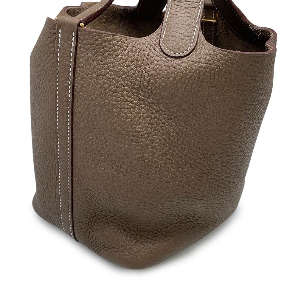Hermes Handbag Picotin Lock PM Etoupe Gold Taurillon Clemence — view 6