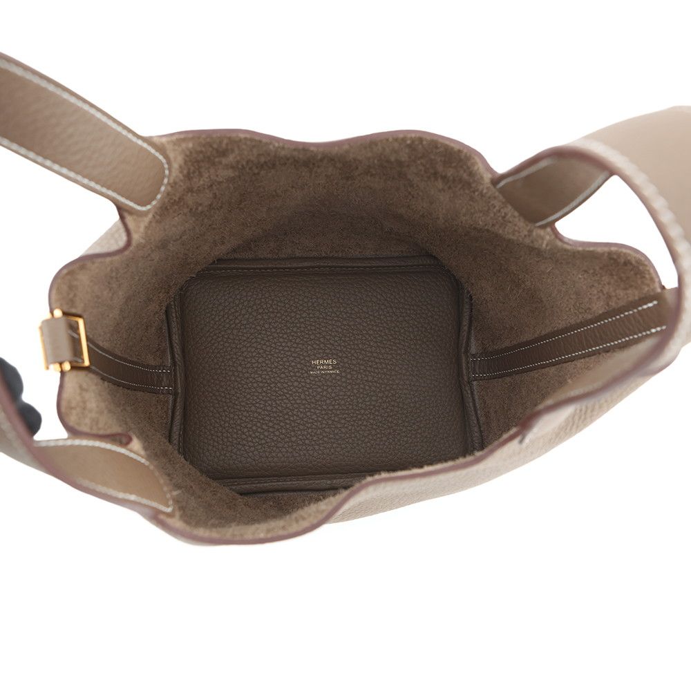 Hermes Handbag Picotin Lock PM Etoupe Gold Taurillon Clemence — view 5
