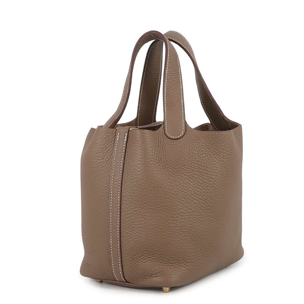 Hermes Handbag Picotin Lock PM Etoupe Gold Taurillon Clemence — view 2