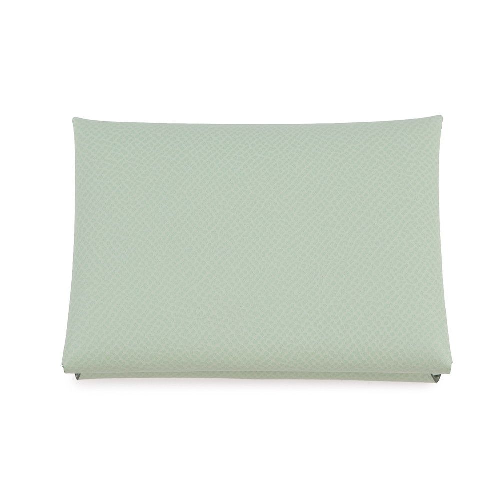 Hermes Coin Case Calvi Duo Vert Silver Epsom — view 3