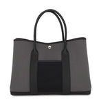 Hermes Tote Garden Party PM Ardoise Black Silver Negonda Toile Military