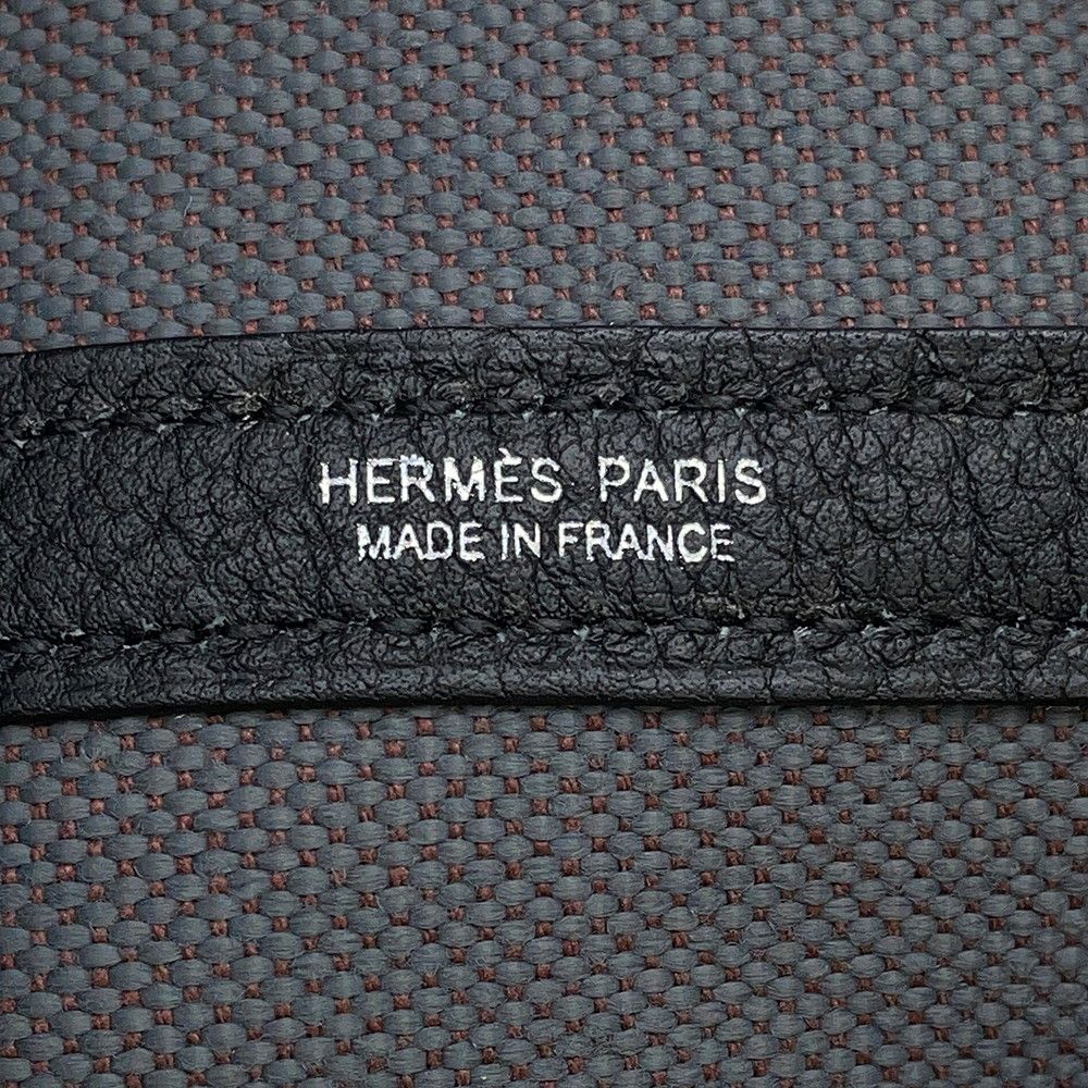 Hermes Tote Garden Party PM Ardoise Black Silver Negonda Toile Military — view 6