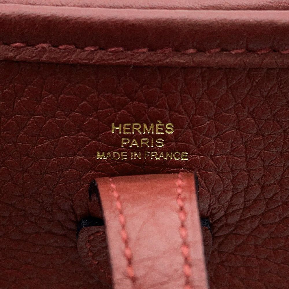 Hermes Shoulder Bag Evelyne TPM 111 cm Amazon Rouge Ash Gold Taurillon Clemence — view 5