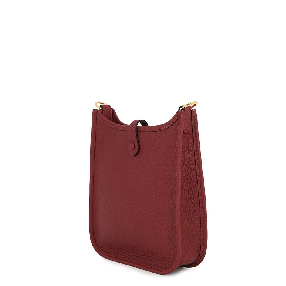 Hermes Shoulder Bag Evelyne TPM 111 cm Amazon Rouge Ash Gold Taurillon Clemence — view 2