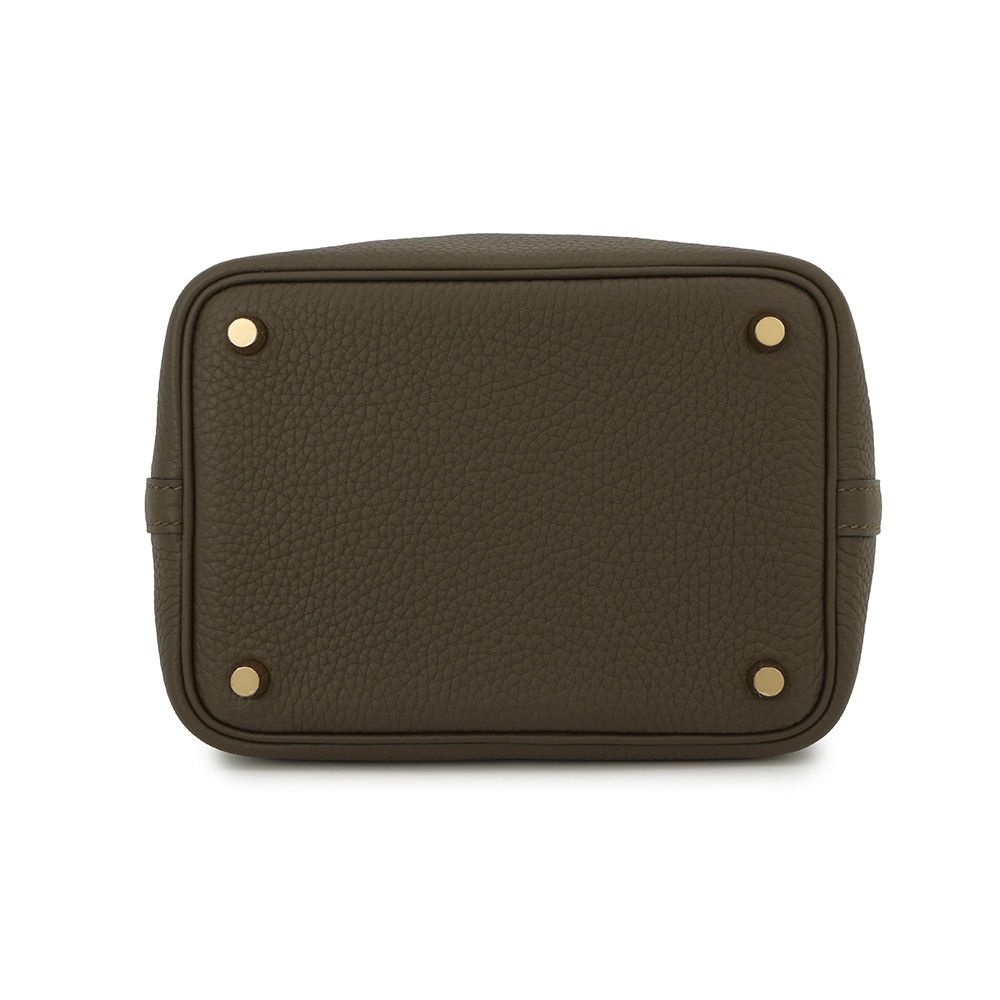 Hermes Handbag Picotin Lock PM Vert Roden Gold Taurillon Clemence — view 3