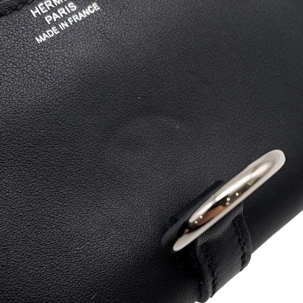 Hermes Coin Case Glenan Compact Wallet Black Silver Swift — view 7