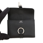 Hermes Coin Case Glenan Compact Wallet Black Silver Swift — view 4