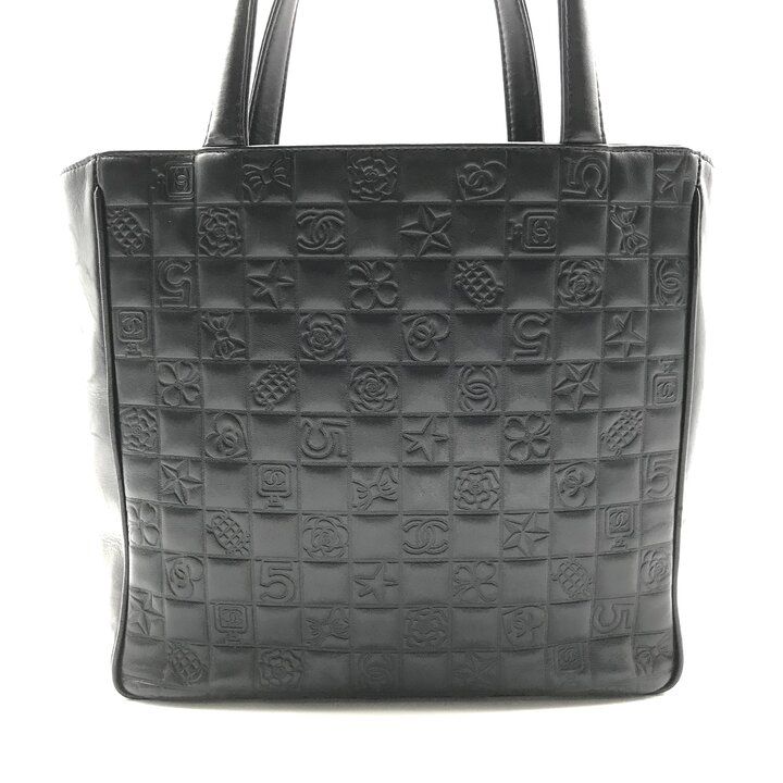 Chanel CC Logo Icon Chocolate Bar Hand Black Purse — view 2