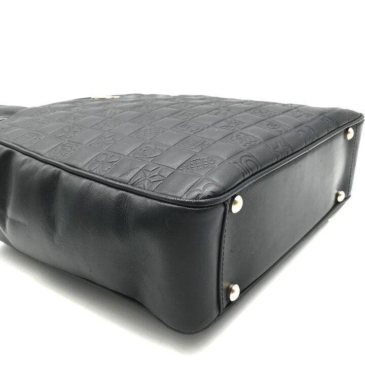 Chanel CC Logo Icon Chocolate Bar Hand Black Purse — view 4
