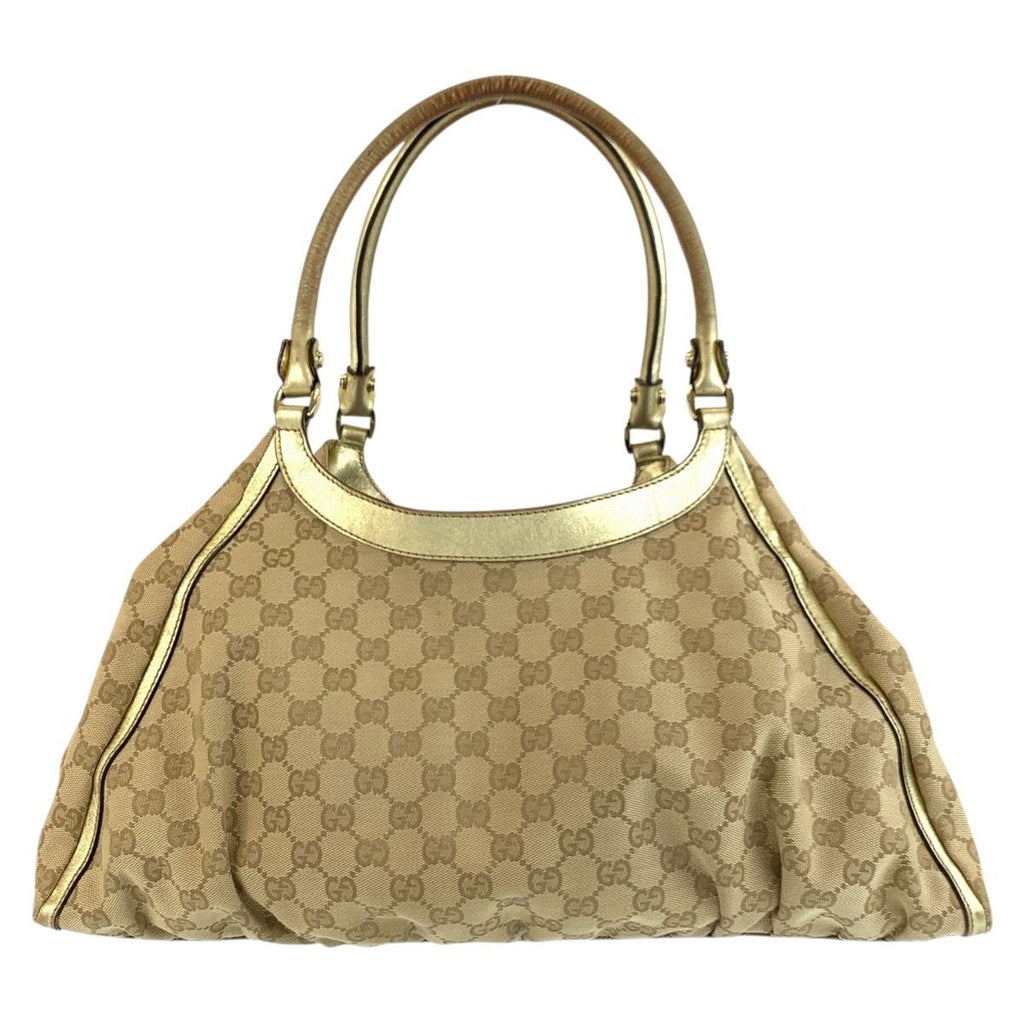 Gucci Abbey Beige Gold GG Canvas Tote Shoulder — view 2