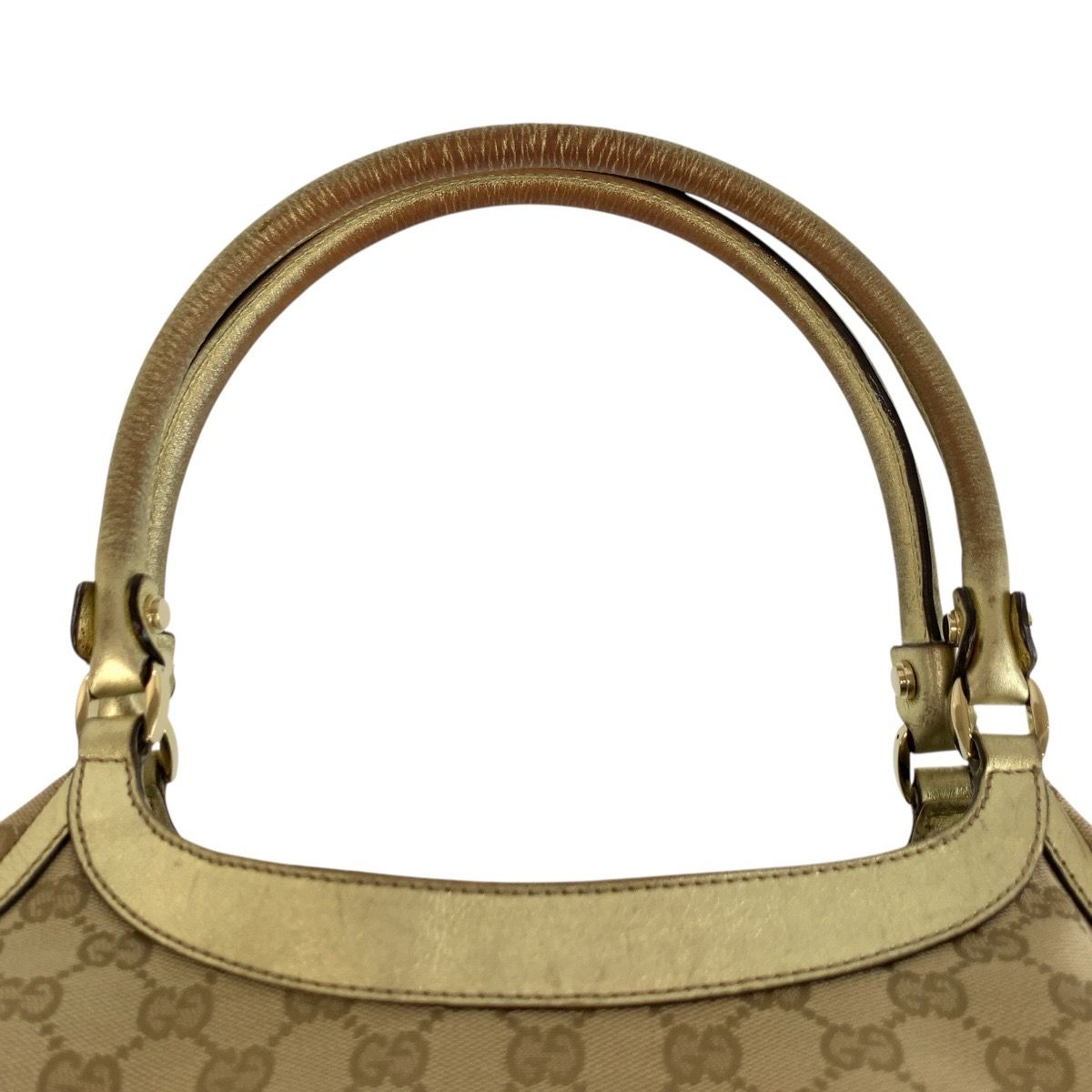 Gucci Abbey Beige Gold GG Canvas Tote Shoulder — view 6