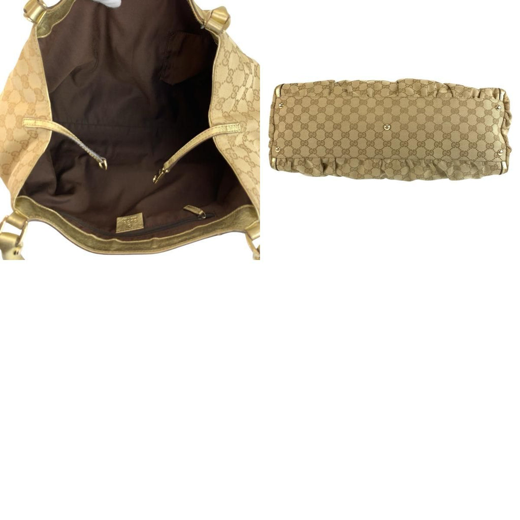 Gucci Abbey Beige Gold GG Canvas Tote Shoulder — view 9