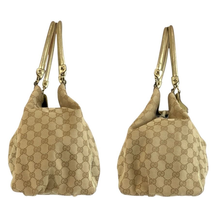 Gucci Abbey Beige Gold GG Canvas Tote Shoulder — view 8