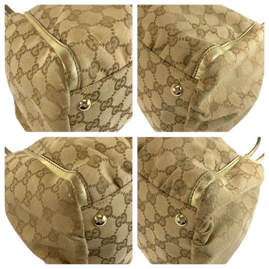 Gucci Abbey Beige Gold GG Canvas Tote Shoulder — view 4