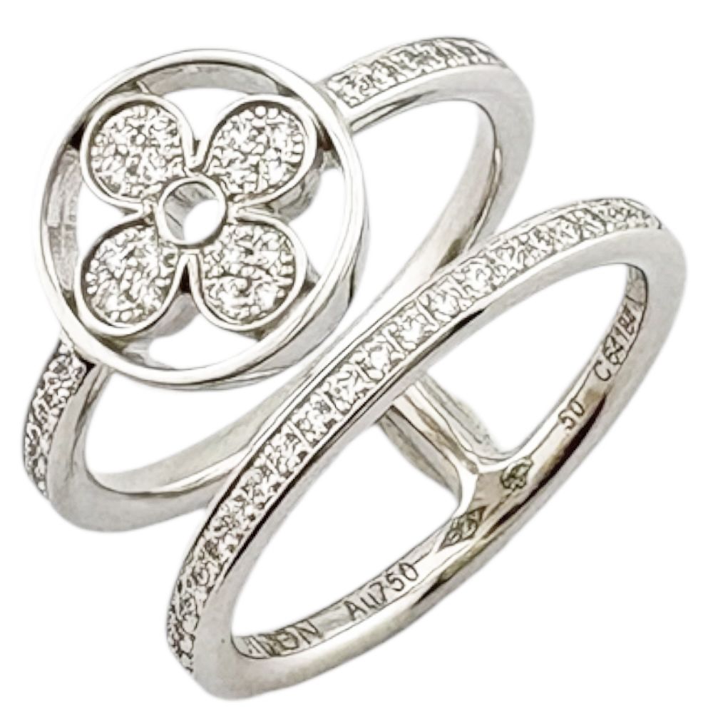 Louis Vuitton Idylle Blossom Dearmon Ring 18k White Gold Diamond