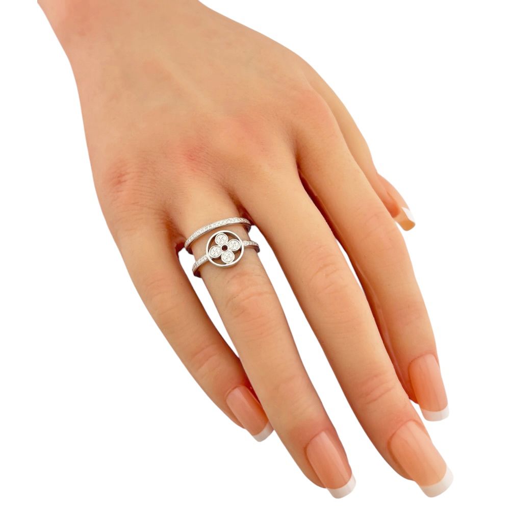 Louis Vuitton Idylle Blossom Dearmon Ring 18k White Gold Diamond — view 2