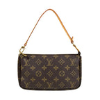 Louis Vuitton Pochette Monogram Handbag Canvas Brown