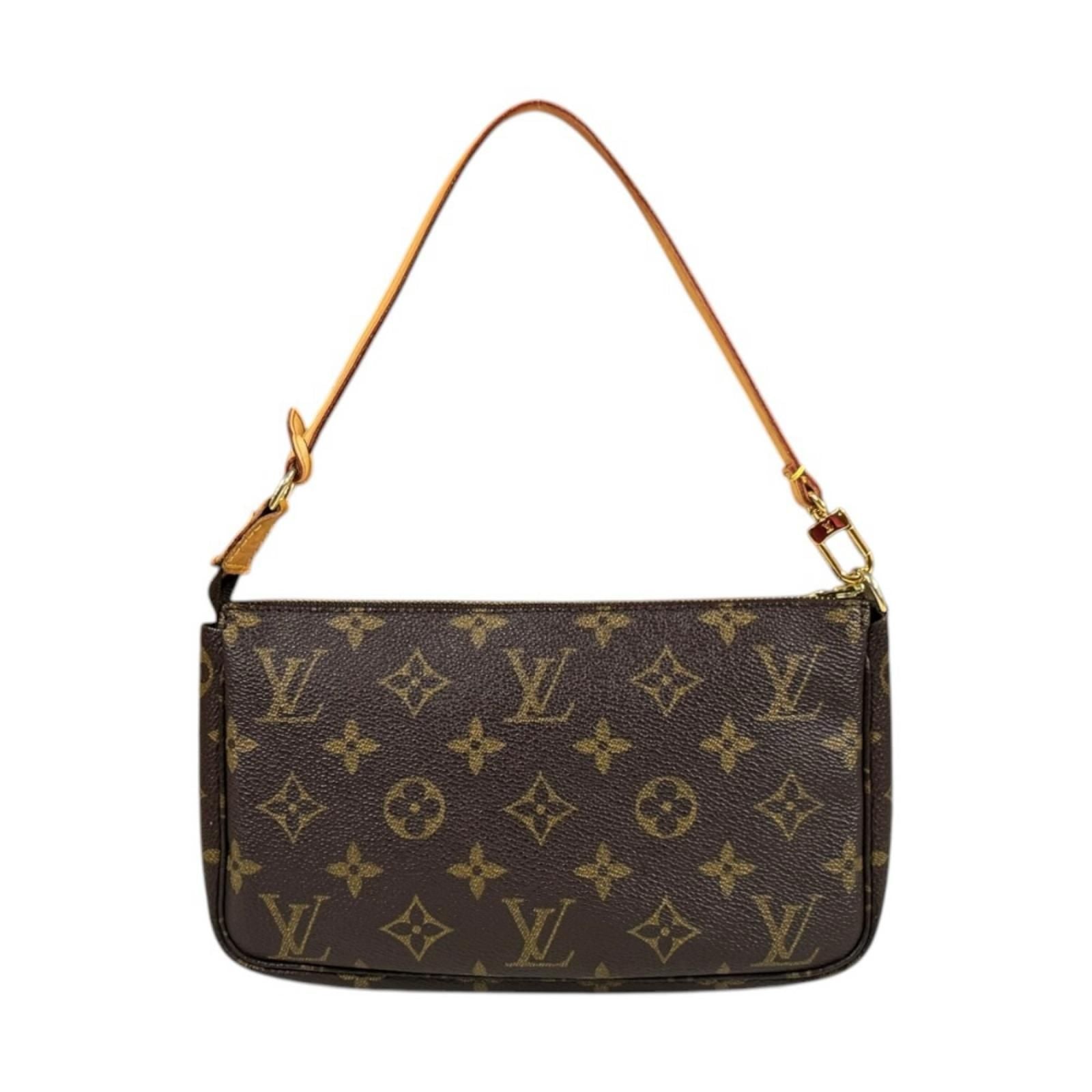 Louis Vuitton Pochette Monogram Handbag Canvas Brown — view 3