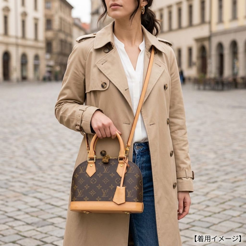 Louis Vuitton Alma BB Monogram Shoulder Bag Canvas Brown — view 2