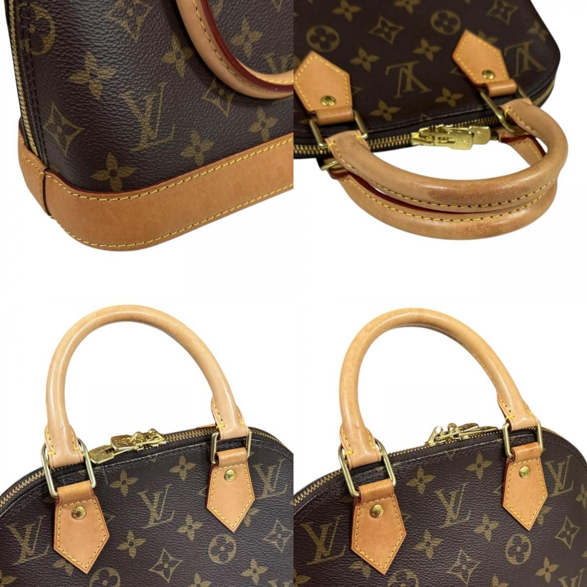 Louis Vuitton Alma BB Monogram Shoulder Bag Canvas Brown — view 9