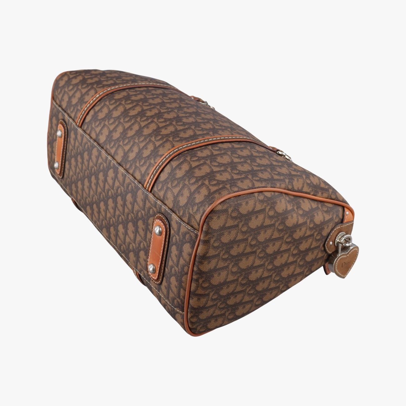 Dior Romantic Trotter Bow Brown Multicolor Canvas Leather Handbag — view 6