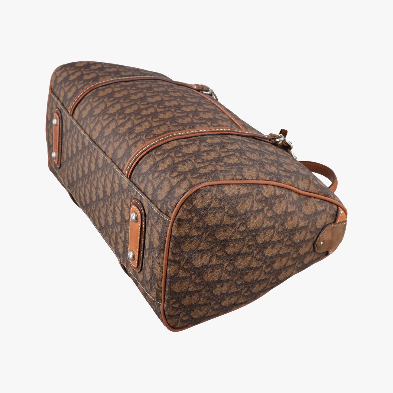 Dior Romantic Trotter Bow Brown Multicolor Canvas Leather Handbag — view 4