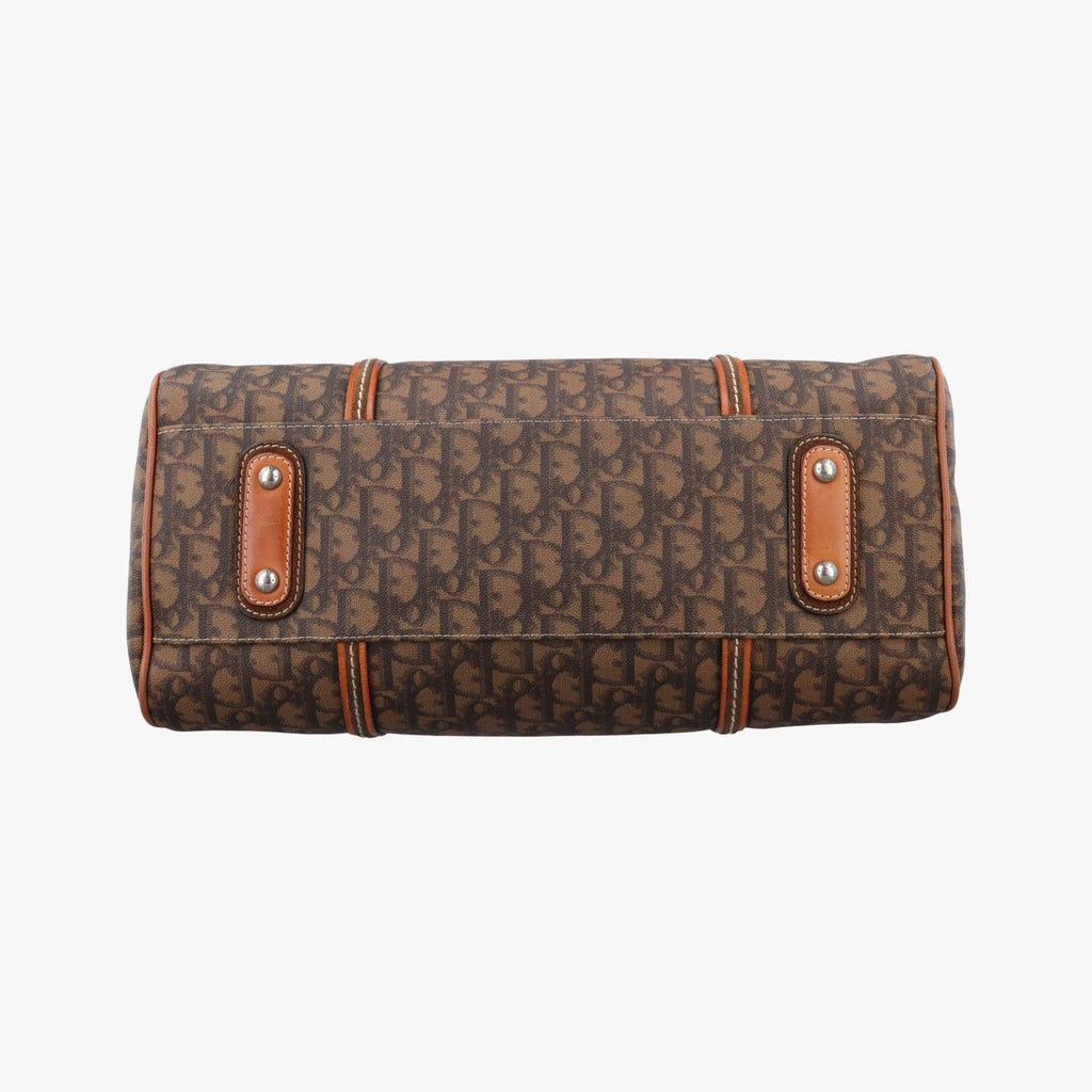 Dior Romantic Trotter Bow Brown Multicolor Canvas Leather Handbag — view 3
