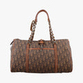 Dior Romantic Trotter Bow Brown Multicolor Canvas Leather Handbag