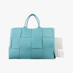 Bottega Veneta the Arco Tote Blue Lambskin