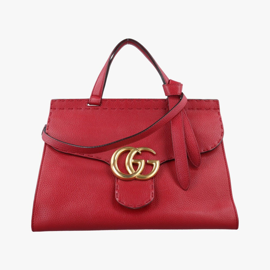 Gucci GG Marmont Red Leather Shoulder