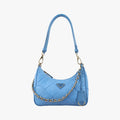 Prada Re Edition Re-Nylon Periwimble Blue Nylon Saffiano Leather Shoulder