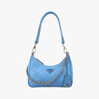 Prada Re Edition Re-Nylon Periwimble Blue Nylon Saffiano Leather Shoulder