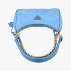 Prada Re Edition Re-Nylon Periwimble Blue Nylon Saffiano Leather Shoulder — view 8
