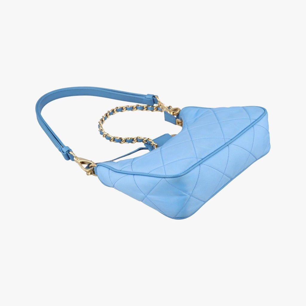 Prada Re Edition Re-Nylon Periwimble Blue Nylon Saffiano Leather Shoulder — view 7