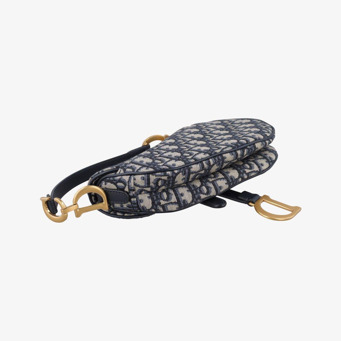 Dior Saddle Blue Black Jacquard Handbag — view 7
