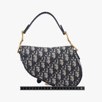 Dior Saddle Blue Black Jacquard Handbag — view 2