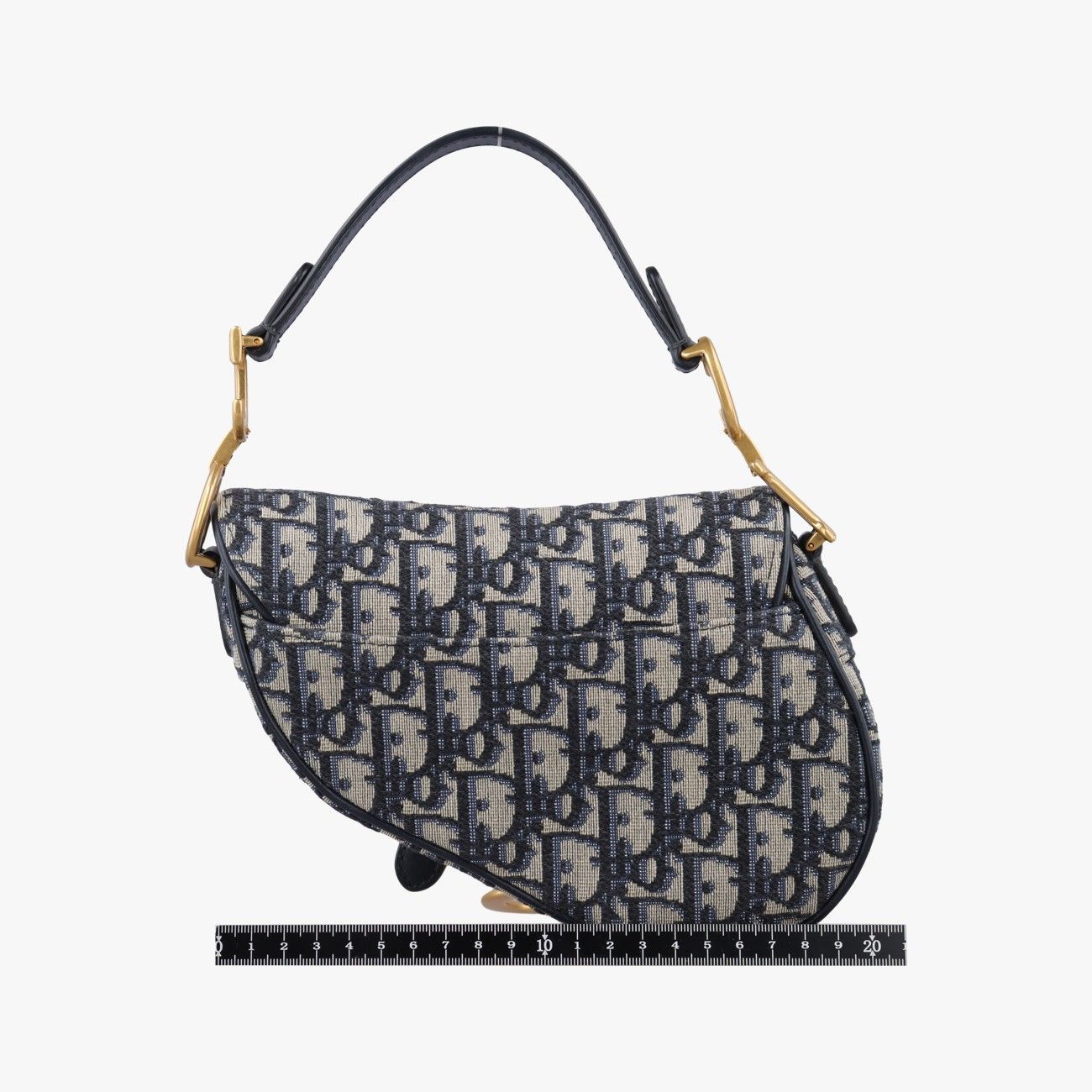 Dior Saddle Blue Black Jacquard Handbag — view 2