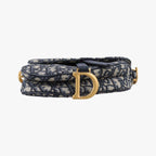 Dior Saddle Blue Black Jacquard Handbag — view 3